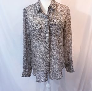 Lumiere Boutique Leopard Print Sz Med Sheer Top